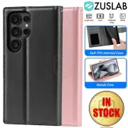 For Samsung Galaxy S25 S24 S23 S22 Plus Ultra S21 S20 FE Case Leather Wallet