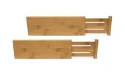 Bamboo Drawer Dividers Adjustable Set Of 2 1738 To 1234 Organizer For Home