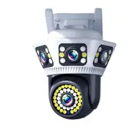 6MP Night Vision Surveillance Camera 4-Lens Security IP Camera PTZ WiFi CCTV