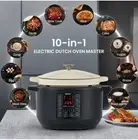 6-Quart 1500W Electric Dutch Oven 10 In 1 - Braise, Slow Cook, Sear, None Stick