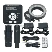 41MP Microscope Camera USB Camera With 300X C Mount Lens 144-LED Ring Light tps