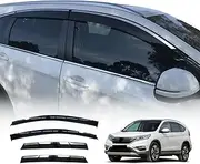 OAD4X4 Weathershields Compatible with Honda CRV RM Series 2012-2017, Stainless Edge Weather Shields Window Visors Wind Deflectors Sun Rain Guard 4PCS Set