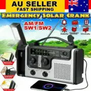 Solar Hand Crank Radio Portable AM FM SW1 SW2 Weather Radio Flashlight Emergency