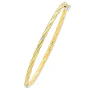 Bevilles Bangle Bracelet 9ct Two Tone Gold Infusion
