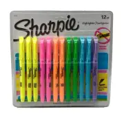 Sharpie Highlighters Chisel Tip & Smear Guard - 12 Pack