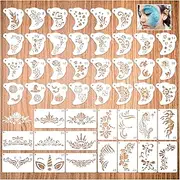Face Paint Stencils Reusable Halloween Body Facial Painting Templates, Facepaint for Makeup Halloween Party Art Painting(face46)