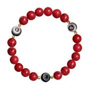 Feng Shui Black Obsidian Beaded Bracelet - Women Mens 8MM Evil Eye Original Natu