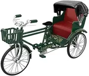 Generic 1/12 Scale Tricycle Model, Three Wheeled Rickshaw Toy for Decorative Use in Dollhouses, Green