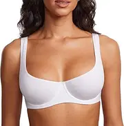 [Dobreva] Women's Unlined Balconette Bra Underwire Supportive Plus Size Smooth Scoop Neck