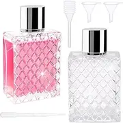 Griwuut 2 Pieces 100 ml Perfume Atomiser Set - Refillable Glass Spray Bottles with Funnel & Pipette, Portable Travel Atomiser and Perfume Filler for Perfume and Cosmetics