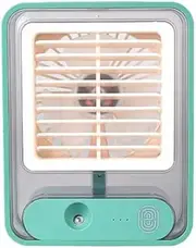 Portable Personal Air Conditioner Fan Mini Air Cooler Desk Fan USB Rechargeable (Green)