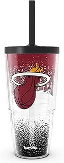 Tervis NBA Miami Heat - Defend Made in USA Double Walled Insulated Tumbler Travel Cup Keeps Drinks Cold & Hot, 24oz with Straw Lid, Classic