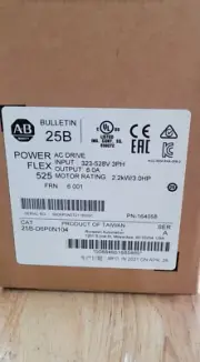 Allen-Bradley PowerFlex 525 2.2kW 3Hp AC Drive AB 25B-D6P0N104 New Sealed