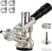 Keg Coupler - American Sankey D Keg Tap Connection, Draft Beer Tap with 304 Stainless Steel Probe, Kegerator Parts with Hose Clamp, Kegerator Accessories for 5/16" ID Hose, Homebrew & Commercial Use