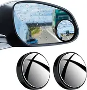 2 Pcs Blind Spot Mirror, Innovative Suction Cup Rear Mirrors, 360°Rotate Round HD Glass Adjustable Automotive Convex Side View Spot Mirror for Universal Cars SUV and Trucks (Black)