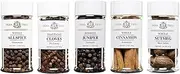 India Tree Winter Holiday Spice Gift Pack - Cinnamon, Nutmeg, Cloves, Allspice, and Juniper Berries - 7.7 Ounces Total