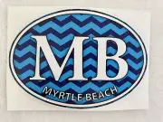 Myrtle Beach Blue Chevron Oval Decal Sticker