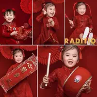 在飛比找ETMall東森購物網優惠-喜慶中國風兒童攝影道具春節新年影樓拍照裝飾擺件中國結燈籠鞭炮