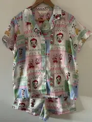 Peter Alexander Womens Mickey And Friends Christmas PJ Set Size M RRP$129.00