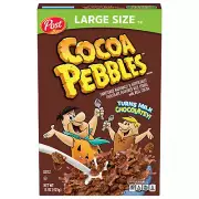 Pebbles Cocoa PEBBLES Cereal, Chocolatey Kids Cereal, Gluten Free Rice Cereal, 1