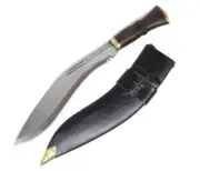 Gurkha Vintage Kukri Machete 28.5cm Steel Siver Blade Wood Handle Black Sheath