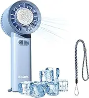UOEPOWA Portable Handheld Fan, Ice Cooling Mode, Instant Ice-Compress Face Fan, Mini Air Conditioner with 3 Speeds, Type-C Rechargeable Personal Fans Pocket Fan for Kids Adult