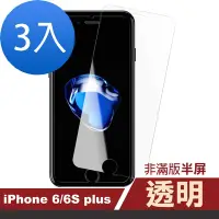 在飛比找Yahoo奇摩購物中心優惠-3入 iPhone 6 6S Plus 透明高清半屏手機9H