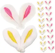 40pcs Bunny Ears Craft Kit Fluffy Mini Ears for Easter Halloween Party Accessories Soft Plush Hair Clip Set Boys and Girls' Craft Charms