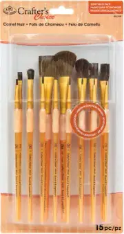 Crafter's Choice Natural Hair Brush Value Set 15/Pkg