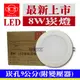 新登場【奇亮科技】含稅 旭光8W LED崁燈 崁孔9公分9cm 漢堡燈 嵌燈 附變壓器 全電壓 保固一年