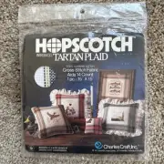 Tartan Plaid Hopscotch Cross Stitch Fabric Aida 14 ct Blue Green
