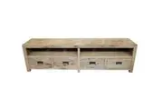 MF Solid Oak Timber 4-Drawer Entertainment Unit