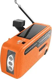 Emergency Radio Hand Crank Solar Radio 1200mAh Reable Portable LED Flashlight AM/FM / SW1 / SW2 World Band Receiver Battery Operated with Flashlight Solar Cell Phone