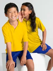 Kids Mesh School Polo - Gold 6 GOLD (SOLID)