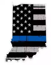 Indiana State (U15) Cop Thin Blue Line Vinyl Yeti Tumbler Decal Sticker