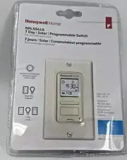 Honeywell Rpls541a1001/U Solar Light Switch 7 Day Prog New Distressed Pkg. White