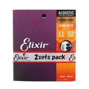Elixir Acoustic Guitar Strings NANOWEB Phosphor Bronze Custom Light .011-.052 #1
