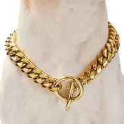 Chain Dog Collar 18K Gold Cuban Link Dog Chain 15MM 10MM Thick Chain Collar Meta