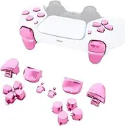 eXtremeRate Buttons for PS5 Controller BDM-010/020 Model, Glossy Replacement D-Pad Action Buttons L1 R1 L2 R2 Trigger Bumper Share Button Options Buttons Accessory Set for PS5-Chrome Pink