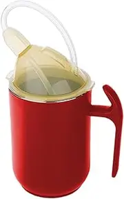 Sippy Cup for Seniors | 400 ml Drinking Cup for Adults with Straw and Handles Lid | Leak-proof Cups for Elderly People | Adult Sippy Cup