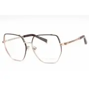 Philipp Plein Women's Eyeglasses Shiny Red Gold Geometric Frame VPP054S 0K99