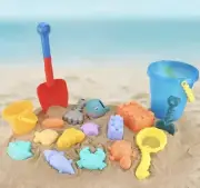 18 Pcs Sand Beach Toys Set Bucket Shovel Rake Sand Molds Kids Toy Gift Set