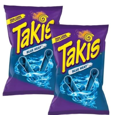 Takis Blue Heat Hot Chilli Pepper Chips 93.2g x 2 Packs American Snack Bulk