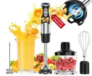 Immersion Blender Handheld 5 in 1-1100W Scratch Resistant Blender Stick, 12 S...