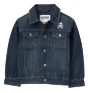 Gymboree Denim Skull Crossbones Jean Jacket Good Sport Sz 5-6 Brand New