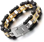 [XKCL] Mens Bracelet, Motorcycle Bicycle Stainless Steel Chain Bracelet - Personalized Chain Bracelet for Men, 21.5cm, Stainless Steel, no gemstone