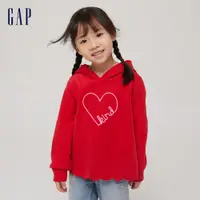 在飛比找蝦皮商城優惠-Gap 女幼童裝 帽T 碳素軟磨系列-紅色(656551)