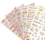Lovely Cat Kitten Kitty Stickers, Super Cute Small Assorted Stickers Pack for Diary Scrap Book Kids Craft Cartoon Scrapbooking Album Décor Decoration, Korean School Office Stationery, 18-Sheets