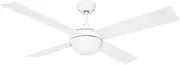 52 Inch Modern Ceiling Fan with LED Light 4 Blades 3 Speed Timer White