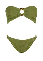 Hunza G Gloria Seersucker Bandeau Bikini - Green - One Size One Size